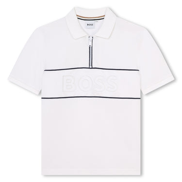 Playera Polo para niño y adolescente Boss blanca